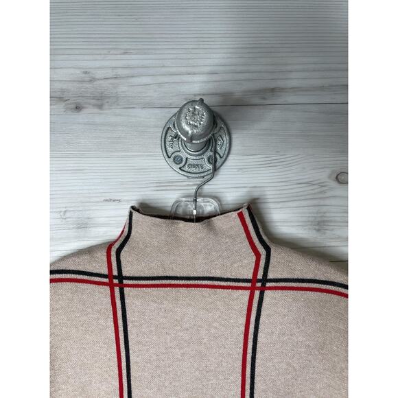 Tahari Sweater Womens Medium Plaid Windowpane Mock Neck Long Sleeve Pullover - Picture 2 of 8